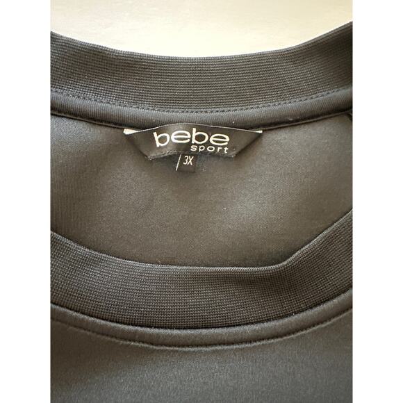 Bebe Sport Scuba Long Sleeve Reflective Stripe Crew Pullover Sweatshirt Black 3X - Picture 12 of 14